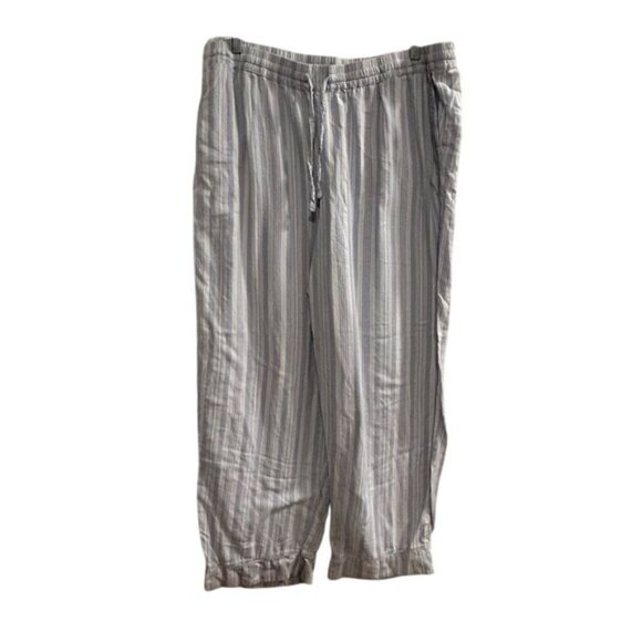 Haven Well Within Women's Striped Pajama Set XL Blue White Organic Cotton - Picture 3 of 14